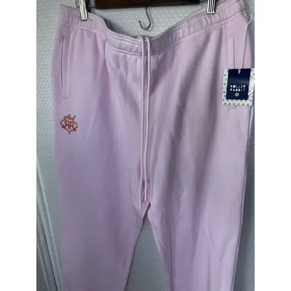 Roller Rabbit x Target Jogger Sweatpants Soft Pink XL New 100% Cotton - Picture 3 of 9